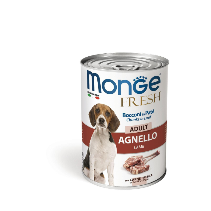 DE Monge Dog FRESH Pâté en boîte Adult - Agneau, 24x400g | Nourriture humide