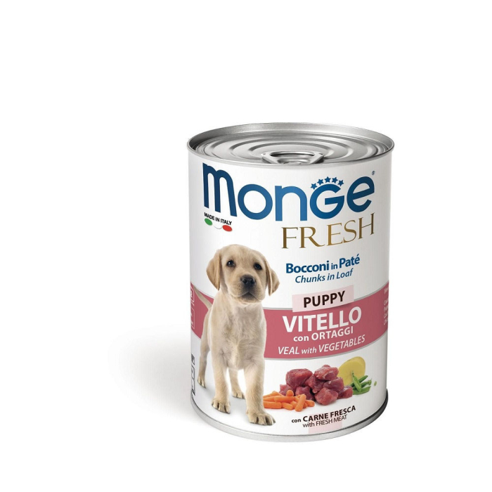 DE Monge Dog FRESH Pâté en boîte Puppy - Veau&légumes, 24x400g | Nourriture humide