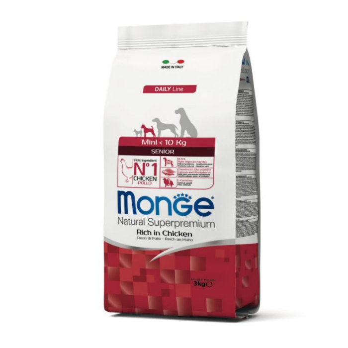 DE Monge Daily Line Senior MINI - Poulet, 3kg | Nourriture sèche pour chiens