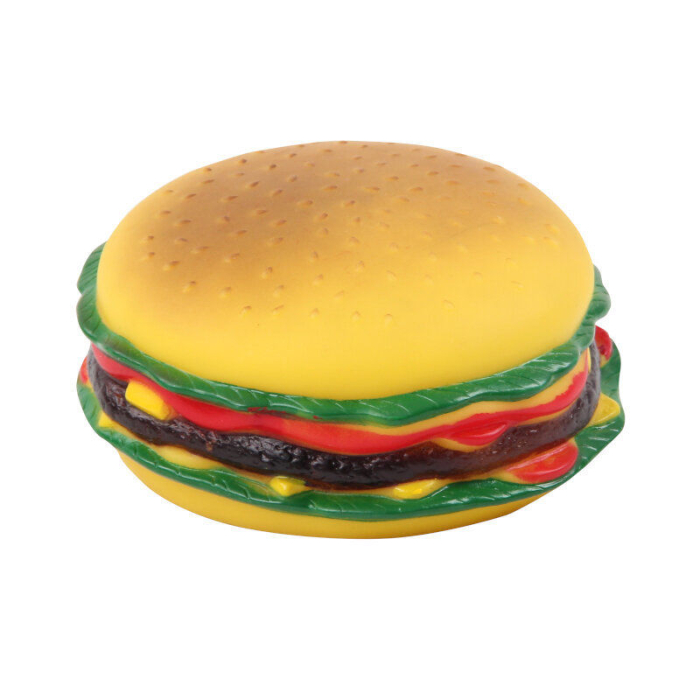 Pawise Hamburger en vinyle - 13cm | Jouet pour chiens