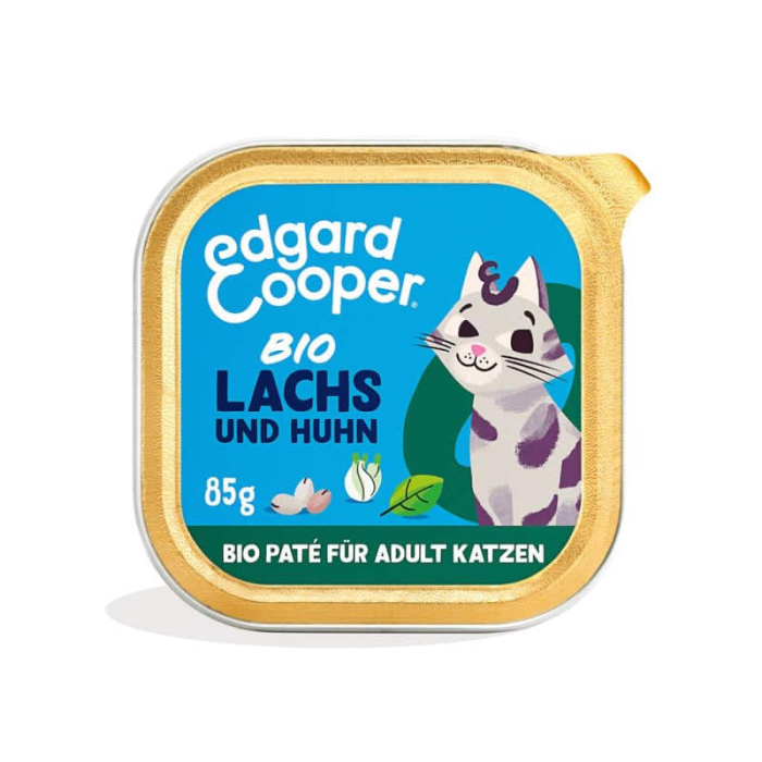 Edgard & Cooper Feline ADULT BIO Saumon + Poulet avec graines de chia - 16x85g