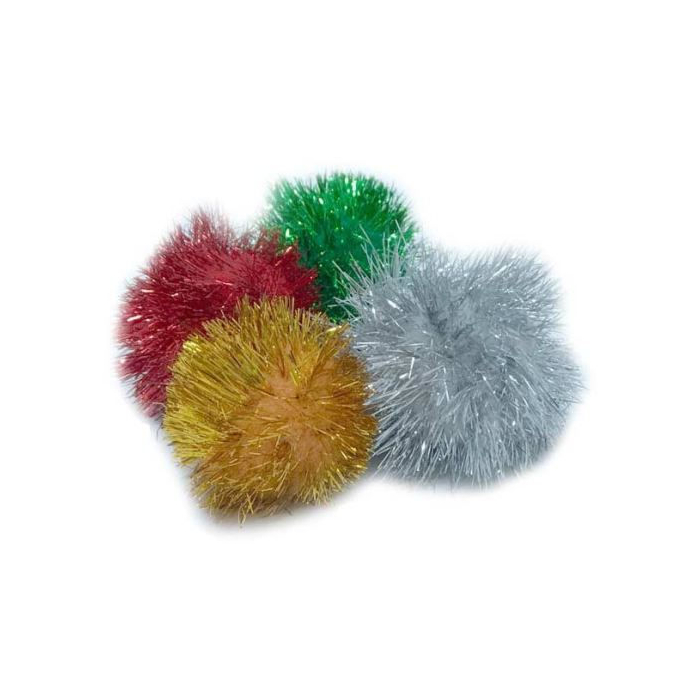 Pawise Balle Pompom pour chats, assortie - 1 pc.