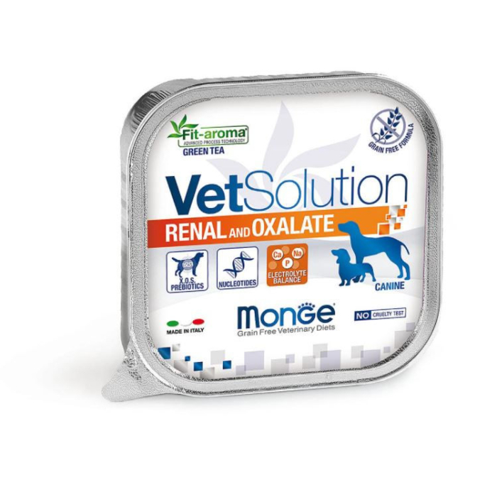 DE Monge Vet Solution Renal & Oxalate Canine, 24 x 150g | Nourriture humide