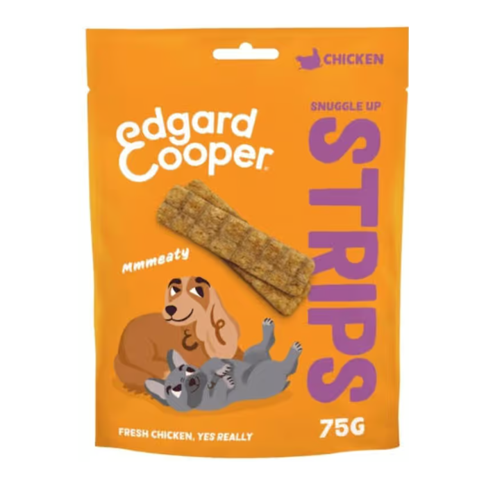 Edgard & Cooper Canine Snuggle Up Strips Poulet - 75g