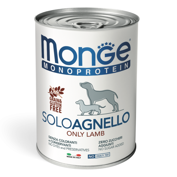 DE Monge Speciality Line monoprotéine Paté, en boîte - Agneau, 24 x 400g | Nourriture humide pour les chiens