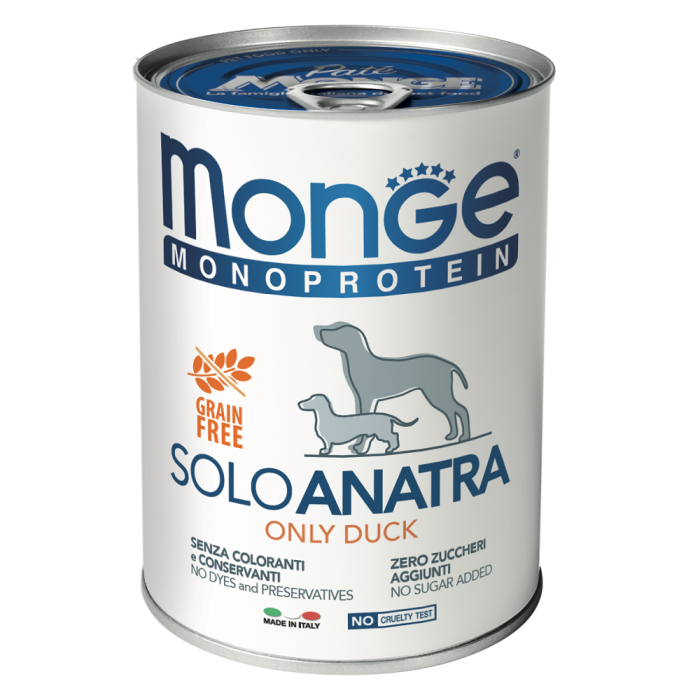 DE Monge Speciality Line monoprotéine Paté, en boîte - Canard, 24 x 400g | Nourriture pour chiens