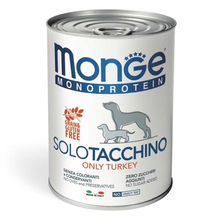 DE Monge Speciality Line monoprotéine Paté, en boîte - Dinde, 24 x 400g | Nourriture pour chiens