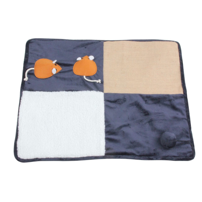 Pawise Tapis de jeu, beige/blanc/gris - 57x50cm | pour chats