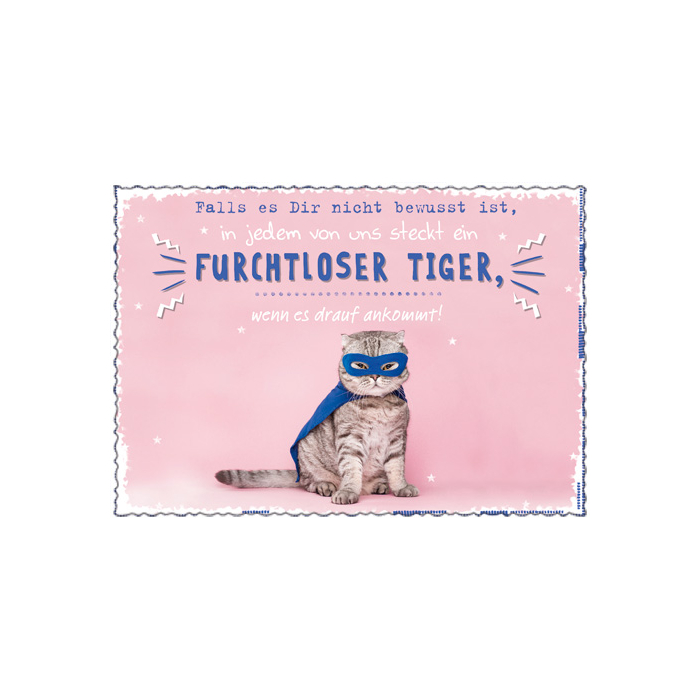 HR Umschlagkarte quer "Furchtloser Tiger" 12 x 17cm