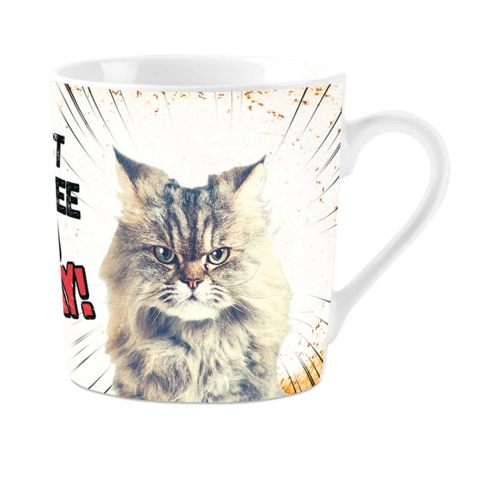 Tasse mit Katze "Just coffee. Go away!"