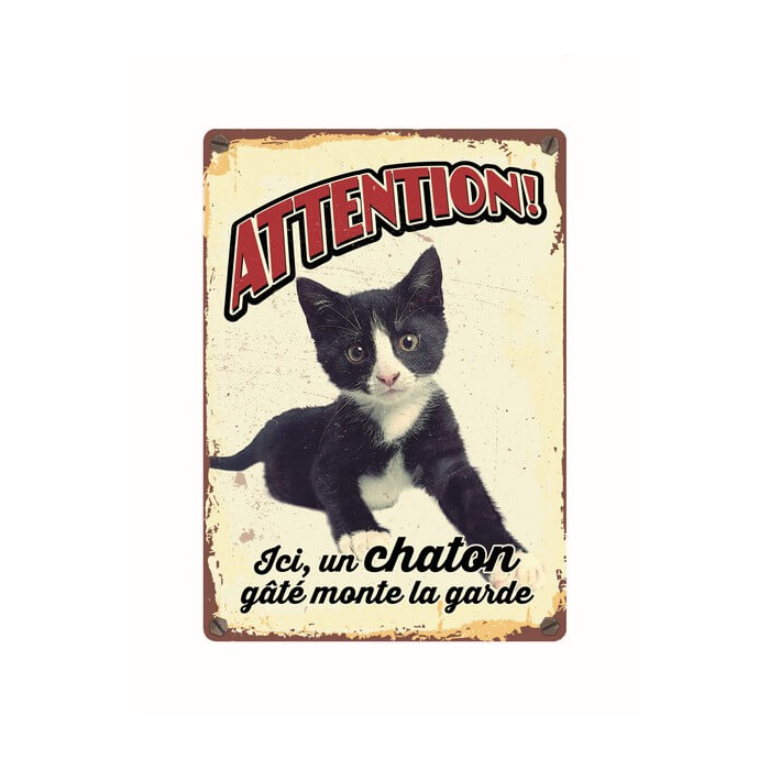 Warnschild "Attention…chaton", 21x5cm