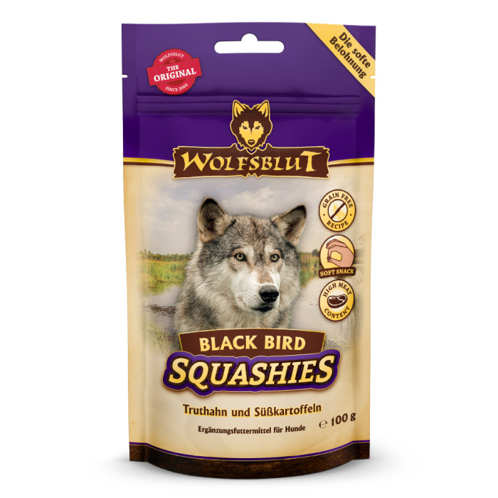 PV WOLFSBLUT Black Bird Squashies - 8x100g | pour chiens