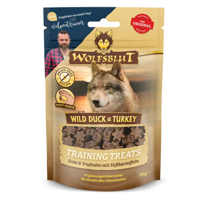 PV WOLFSBLUT Wild Duck & Turkey Trainings Treats - 7x70g