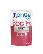 DE Monge Grill Dog Grain Free Adult - Bœuf, 24x100g | Nourriture humide