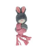 HO Bunny Puppy Crunchy Ropey Ball, gris - 9x13cm | pour chiots