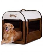Pawise Box de transport pliable pour chiens brun-beige