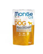 DE Monge Grill Dog Grain Free Junior - Poulet & Dinde, 24x100g | Nourriture humide