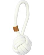 Pawise "Premium" Boule de coton sur corde, nouée, blanche