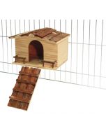 Kerbl Maison pour rongeurs Nature avec grille de fixation 31x22,5x20cm