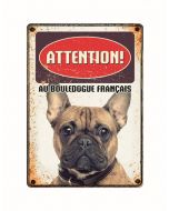 Warnschild "Attention au Bouledogue Francais", 21x15cm