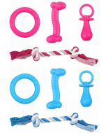 Pawise Ensemble de jouets pour chiots | rose ou bleu