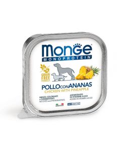 DE Monge Dog Adult monoprotéine Superpremium - Poulet & Ananas | Nourriture humide pour les chiens