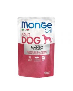 DE Monge Grill Dog Grain Free Adult - Bœuf, 24x100g | Nourriture humide