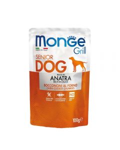 DE Monge Grill Dog Grain Free Senior - Canard, 24x100g | Nourriture humide pour chiens