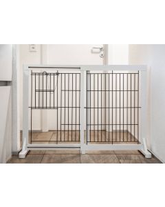deek Barrière pour chiens "Premio" extensible, 61-103x75x40cm | blanc