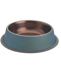 JS Écuelle en acier chromé, cuivre/bleu | pour chiens et chats