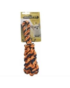 Croci Jeu de corde "Braid" nouée, orange-bleu, 19cm