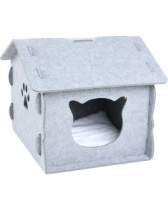 Pawise "KittyCat" maison pour chats pliable, gris |  48x46x41cm