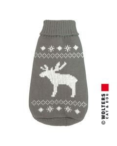 CZ Wolters Pull en tricot avec pour carlin & Co en Élan Gris/Blanc