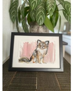 "Chihuahua" Impression à l'aquarelle sur papier, 20x30cm