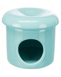 Trixie Maison en céramique, souris, ø 12x10 cm - turquoise