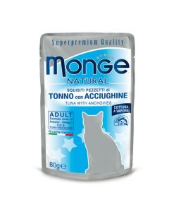 DE Monge Natural Tuna - Thon & Anchois, 24 x 80g | Nourriture humide pour les chats 