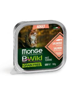 DE Monge BWild Grain Free Adult, Saumon - 32 x  100g | pour les chats