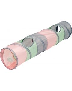 Pawise "Cat Tunnel" Tunnel pour chats, rose-menthe-gris | 25x120cm