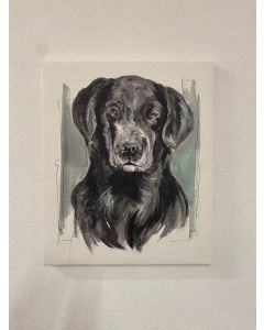 "Labrador" Impression à l'aquarelle sur toile, 60x50cm