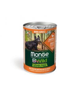 DE Monge BWild Grain Free Adult MINI - Canard, 24 x 400g | Nourriture humide
