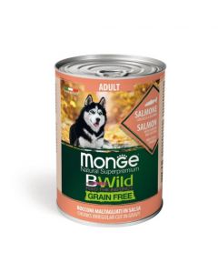 DE Monge BWild Grain Free Adult ALL BREEDS - Saumon, 24 x 400g | Nourriture humide