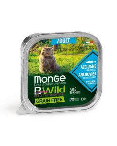 DE Monge BWild Grain Free Adult, Anchois - 32 x  100g | pour les chats