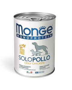 DE Monge Speciality Line monoprotéine Paté, en boîte - Poulet, 24 x 400g | Nourriture pour chiens