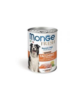 DE Monge Dog FRESH Pâté en boîte Senior - Dinde, 24x400g | Nourriture humide