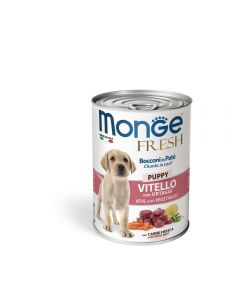 DE Monge Dog FRESH Pâté en boîte Puppy - Veau&légumes, 24x400g | Nourriture humide