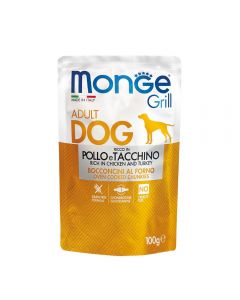 DE Monge Grill Dog Grain Free Adult - Poulet & Dinde, 24x100g | Nourriture humide