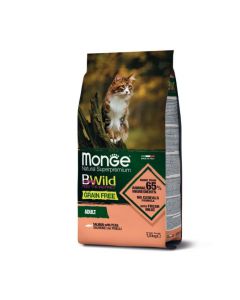 DE Monge BWild Grain Free Adult, Saumon - 1.5kg | Nourriture sèche pour chats