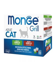 Monge Grill Cat Adult Multipack lapin et agneau, 12x85g