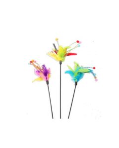 Pawise Canne à pêche avec plumes, colorée, 50cm | Jouet pour chats