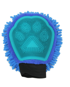 Pawise Microfibre gant de soin "Zottel", bleu foncé - 26 x 21 x 5 cm